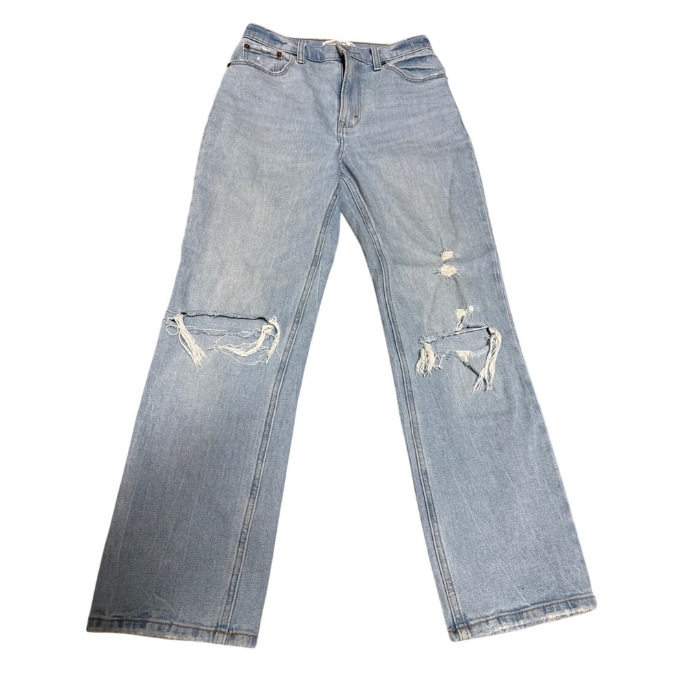 Abercrombie & Fitch The Ankle Straight Jeans Womens 27/4R Relaxed Distressed EUC